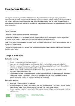 Minutes of History Society Committee Meeting