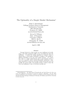 The Optimality of a Simple Market Mechanism! - CS