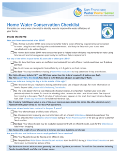 Home Water Conservation Checklist