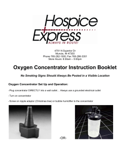 Oxygen Concentrator Instruction Booklet