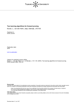 Tilburg University Two learning algorithms for forward pruning