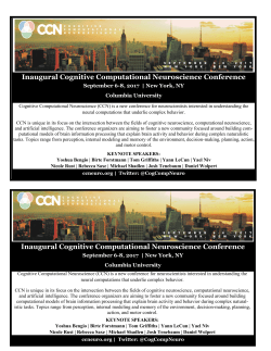 Inaugural Cognitive Computational Neuroscience Conference