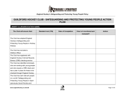 Safeguarding and Protecting Young People Action Plan