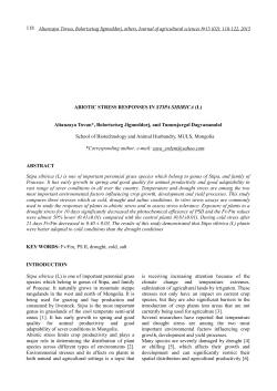 118 ABIOTIC STRESS RESPONSES IN STIPA SIBIRICA