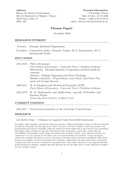 Thomas Fagart - Paris School of Economics