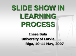 SLIDE SHOW IN LEARNING PROCESS