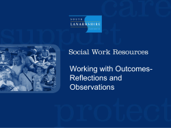 Leading for outcomes: Working with Outcomes- Reflections