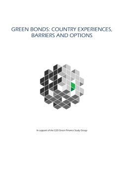 green bonds: country experiences, barriers and