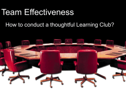 Team Effectiveness - The Thoughtful Classroom