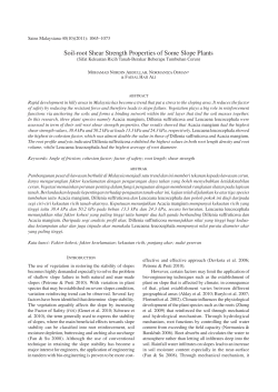 Soil-root Shear Strength Properties of Some Slope Plants