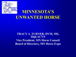 minnesota`s unwanted horse - the Minnesota Horse Council!