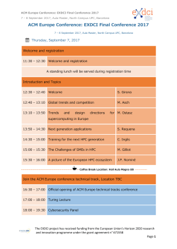 ACM Europe Conference: EXDCI Final Conference 2017