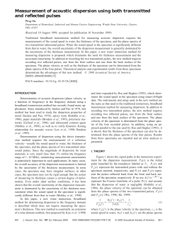 Measurement of acoustic dispersion using both transmitted and