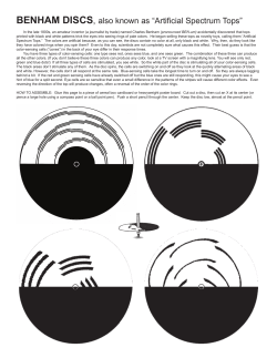 BENHAM DISCS, also known as &ldquo;Artificial Spectrum