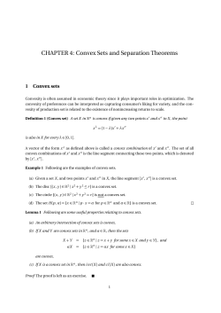CHAPTER 4: Convex Sets and Separation Theorems