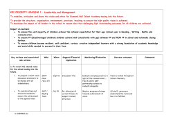 KEY PRIORITY HEADING 1 &ndash; Leadership and Management.