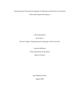 1 Experimental and Theoretical Investigation of