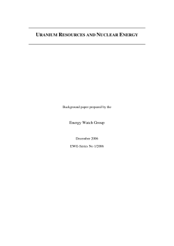 URANIUM RESOURCES AND NUCLEAR