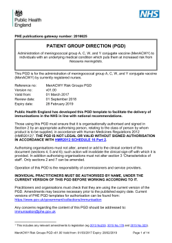 MenACWY risk groups: PGD template