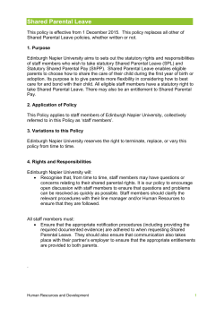 Shared Parental Leave Policy - Edinburgh Napier Staff Intranet