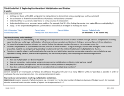 Third Grade Unit 2 Beginning Relationship of