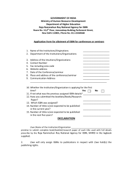 Application Form for allotment of ISBN for Educational/Research