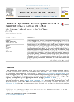 The effect of cognitive skills and autism spectrum disorder on