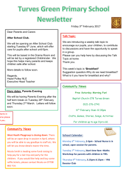 Newsletter 3rd Feb - Turves Green Primary School