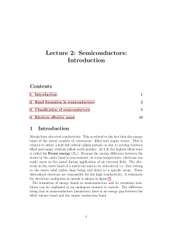 Lecture 2: Semiconductors: Introduction