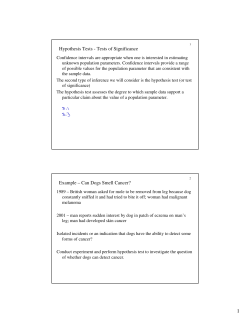 Hypothesis Tests - Tests of Significance Example &ndash; Can Dogs Smell