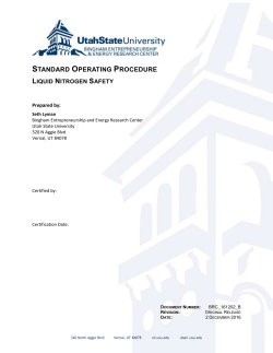 Liquid nitrogen - Bingham Research Center