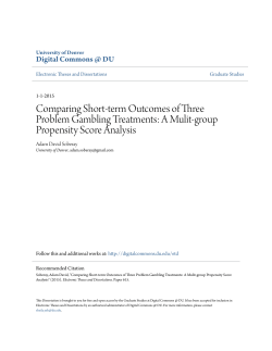 Comparing Short-term Outcomes of Three Problem Gambling
