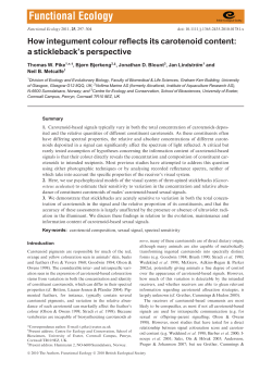 How integument colour reflects its carotenoid content: a sticklebacks