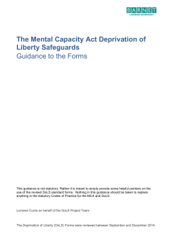 The Mental Capacity Act Deprivation of Liberty