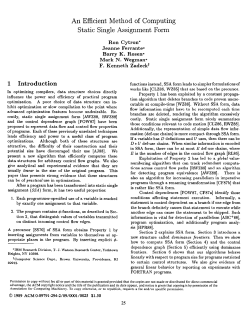 An Efficient Method of Computing Static Single Assignment
