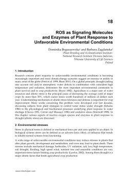 ROS as Signaling Molecules and Enzymes of Plant Response to
