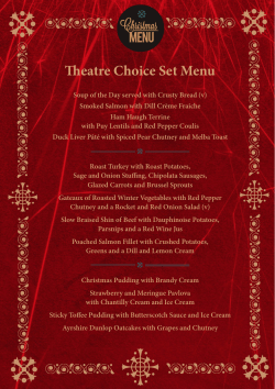Theatre Choice Set Menu