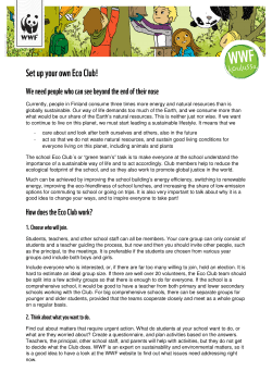 Set up your own Eco Club!