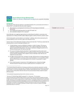 Outline of a resource mobilisation strategy