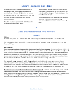 Duke`s Proposed Gas Plant - Sites@Duke