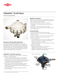 TEQUATIC™ PLUS Filters - The DOW Chemical Company