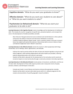 Cognitive domain - University Assessment Services