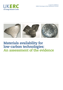 Materials availability for low-carbon technologies