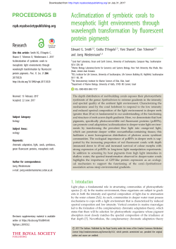 Acclimatization of symbiotic corals to mesophotic light environments