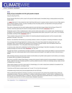 -- DOE: Study of how renewables hurt the grid puzzles analysts