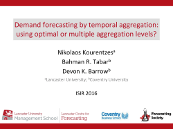 Demand forecasting by temporal aggregation: using optimal or