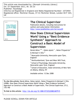 How Does Clinical Supervision Work?