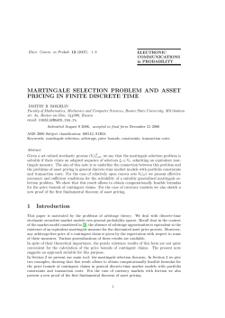 MARTINGALE SELECTION PROBLEM AND ASSET
