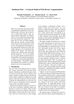 Sentiment Flow – A General Model of Web Review Argumentation