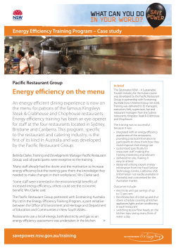 Pacific Restaurant Group Energy efficiency on the menu